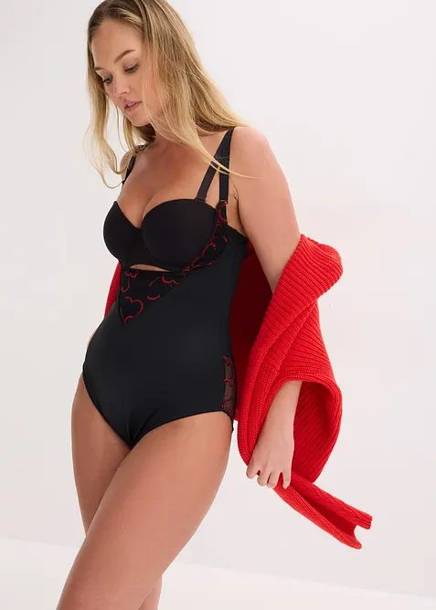 Body sculptant avec dentelle, maintien l&eacute;ger, bonprix