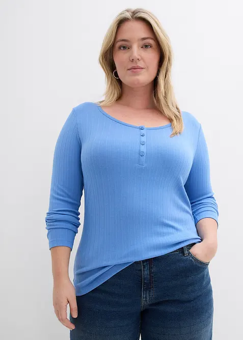 T-shirt manches longues c&ocirc;tel&eacute;, bonprix