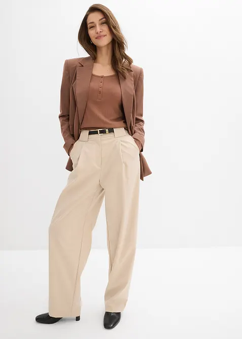 T-shirt manches longues c&ocirc;tel&eacute;, bonprix