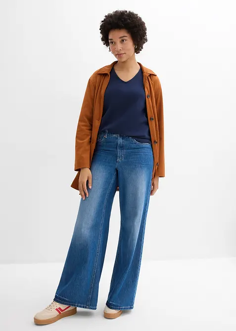 T-shirt manches 3/4 en jersey coton &eacute;pais, bonprix