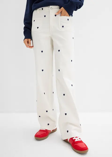 Twillhose mit Stickerei, bonprix