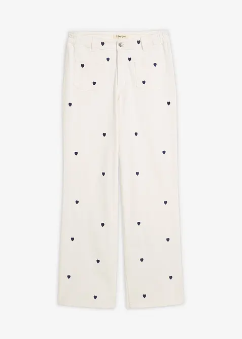 Twillhose mit Stickerei, bonprix