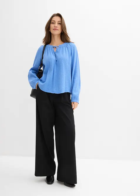 Blouse T-shirt en gaze de coton, bonprix