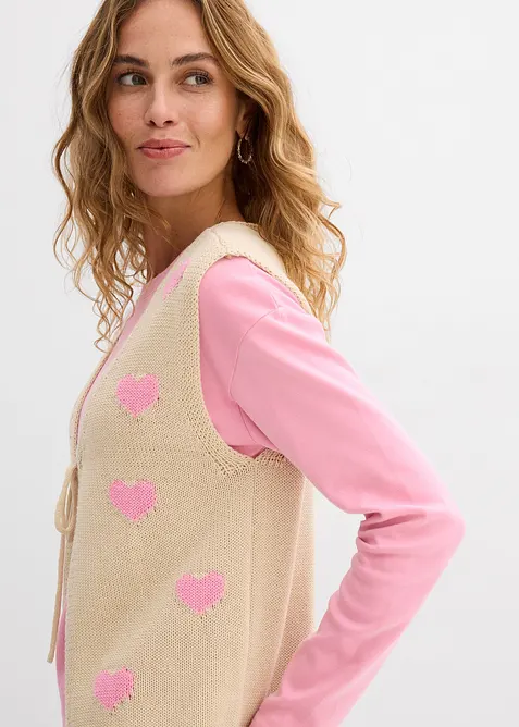 Strick-Weste aus Baumwoll-Mix, bonprix