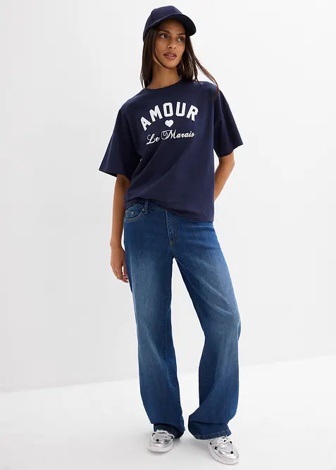 T-Shirt aus elastischem Bio-Baumwoll-Mix, bonprix