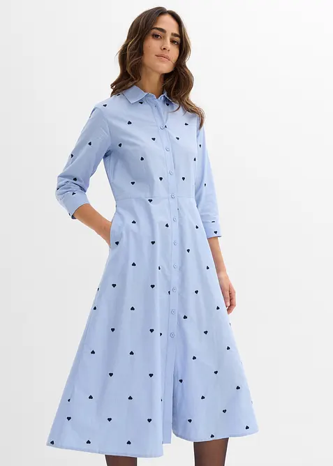 Hemdblusenkleid aus reiner Bio-Baumwolle, bonprix