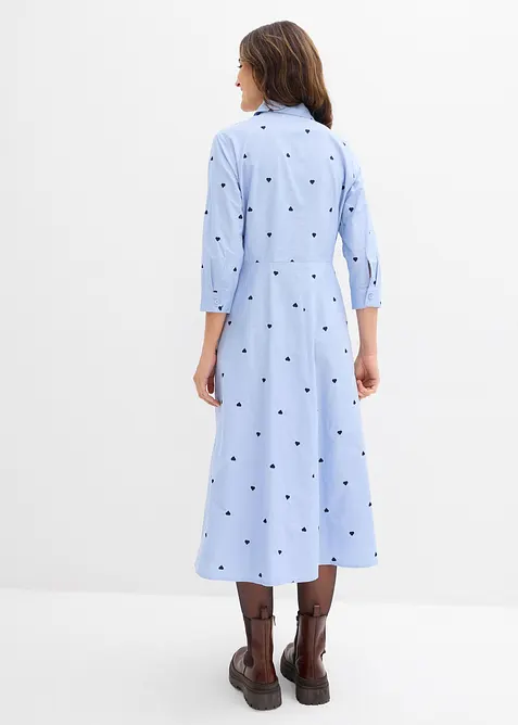 Hemdblusenkleid aus reiner Bio-Baumwolle, bonprix