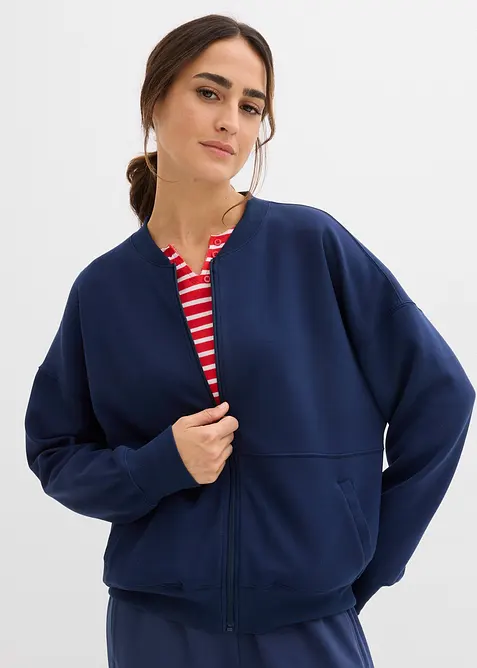 Oversize Sweatjacke aus Scuba, bonprix