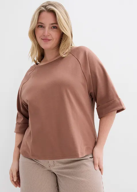 Raglan-Shirt aus schwerer Bio-Baumwolle, bonprix