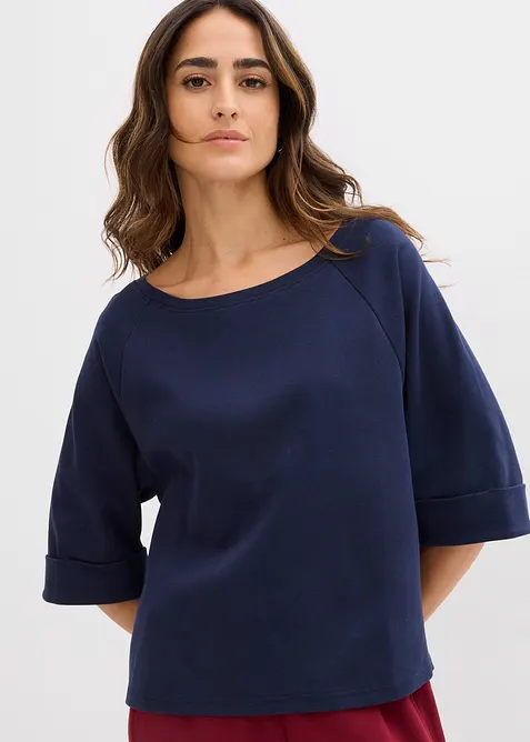 T-shirt &agrave; manches raglan en coton &eacute;pais, bonprix