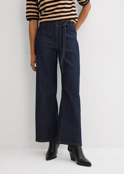 Wide-Leg-Jeans High Waist, cropped, bonprix