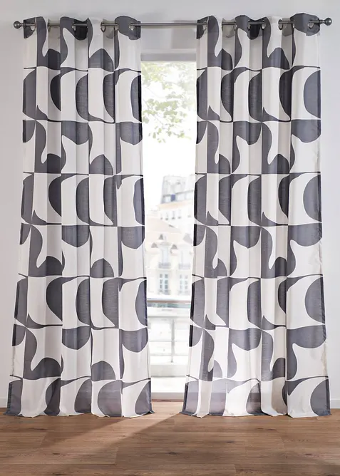 Voilage &agrave; imprim&eacute; graphique (1 pce), bonprix