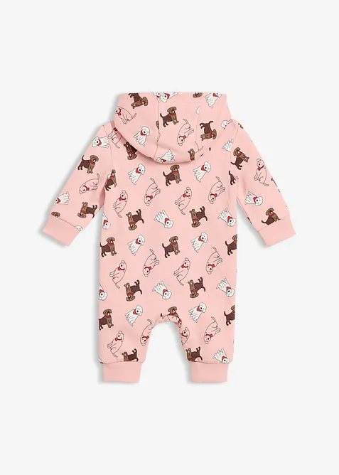 Sweat-Overall mit Kapuze aus reiner Bio-Baumwolle, bonprix