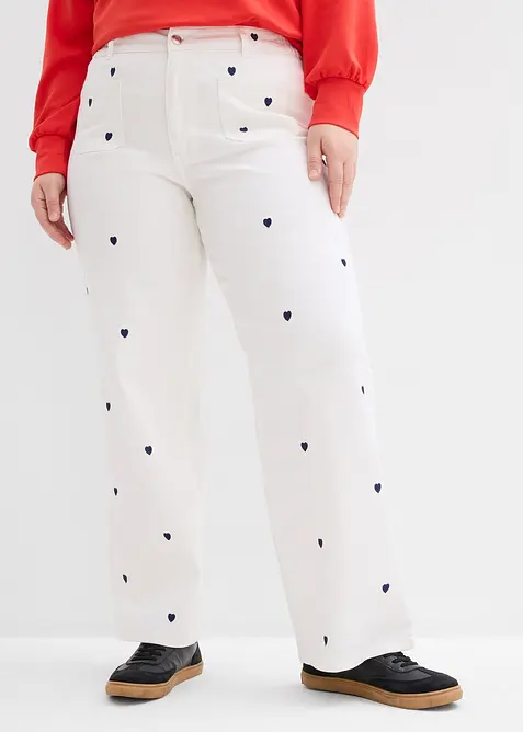 Twillhose mit Stickerei, bonprix