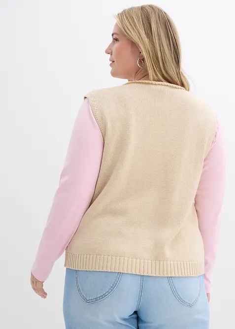 Gilet sans manches en maille, bonprix