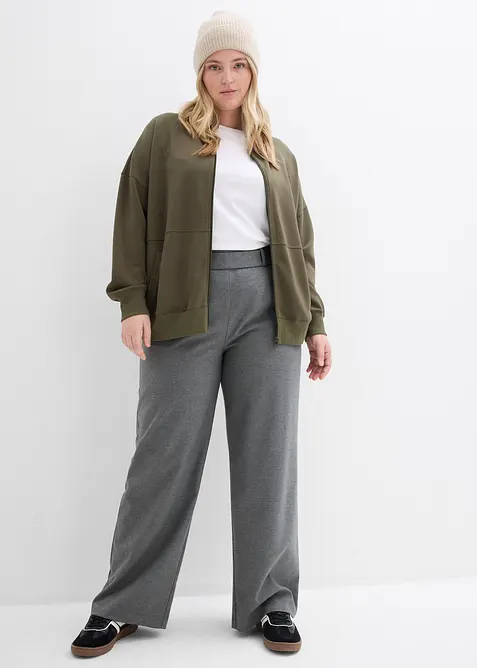 Oversize Sweatjacke aus Scuba, bonprix