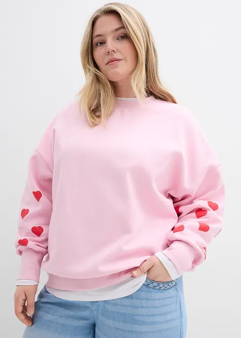 Sweat-shirt en coton m&eacute;lang&eacute;, bonprix
