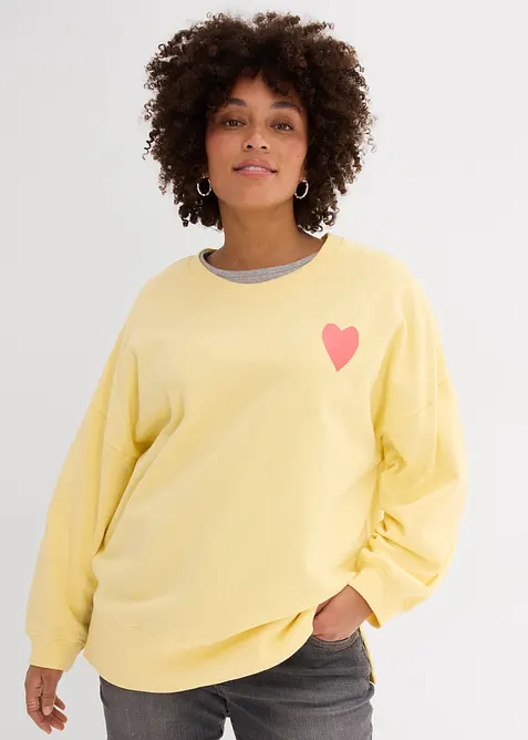 Sweat-shirt oversize en coton, bonprix