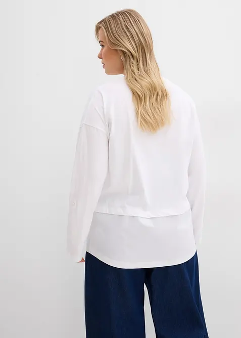 T-shirt avec empi&egrave;cement chemisier, bonprix