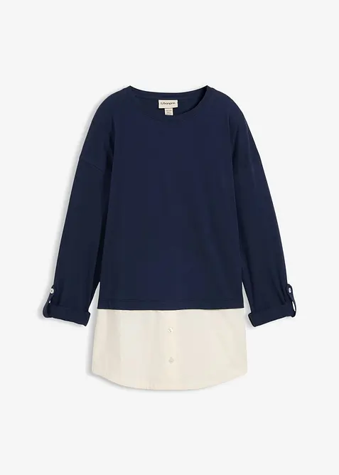 Shirt mit Bluseneinsatz, bonprix