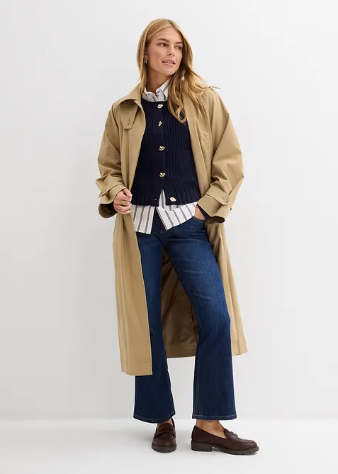 Grobstrickjacke mit geh&auml;mmerten Kn&ouml;pfen, bonprix