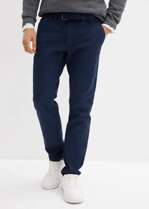 Pantalon chino extensible regular &agrave; taille &eacute;lastiqu&eacute;e, droit, bonprix