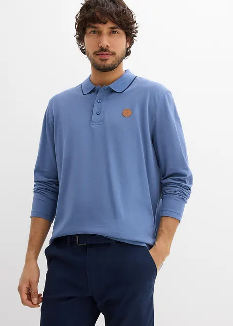 Polo manches longues classique avec d&eacute;tails contrastants, regular, bonprix