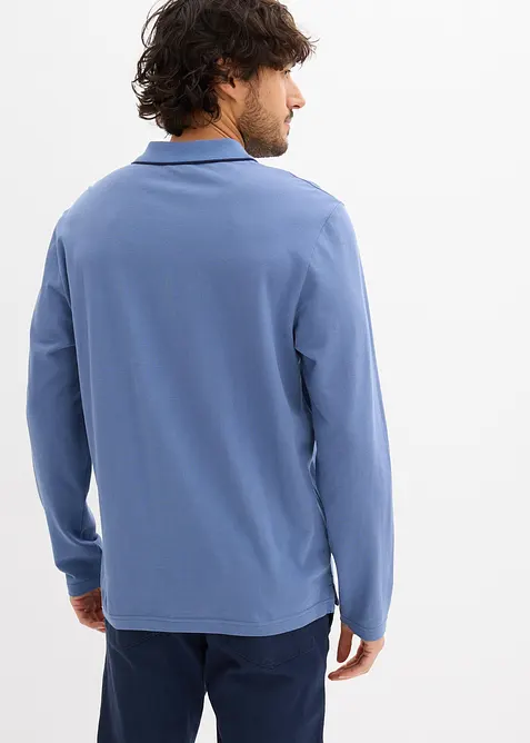 Polo manches longues classique avec d&eacute;tails contrastants, regular, bonprix