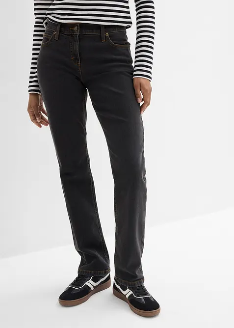 Jean droit taille mi-haute, extensible, bonprix