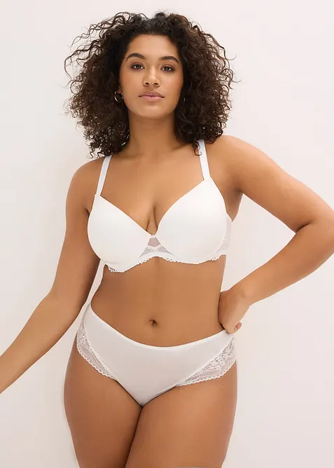 Soutien-gorge &agrave; coques et dentelle, bonprix