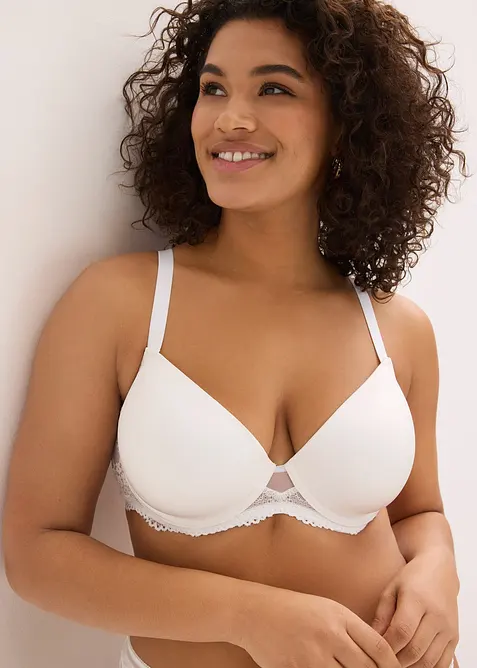Soutien-gorge &agrave; coques et dentelle, bonprix