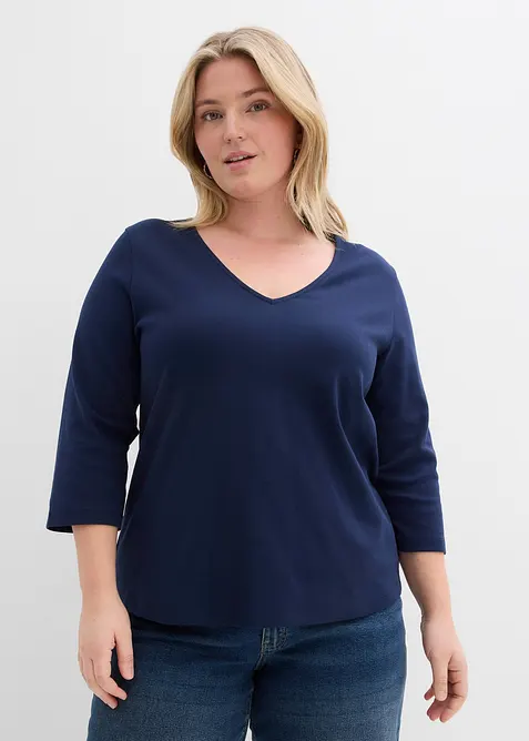 Heavy Jersey 3/4-Arm Shirt aus reiner Bio-Baumwolle, bonprix