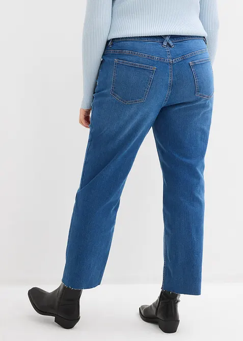 Straight-Jeans, Mid Waist, Bio-Baumwolle cropped, bonprix