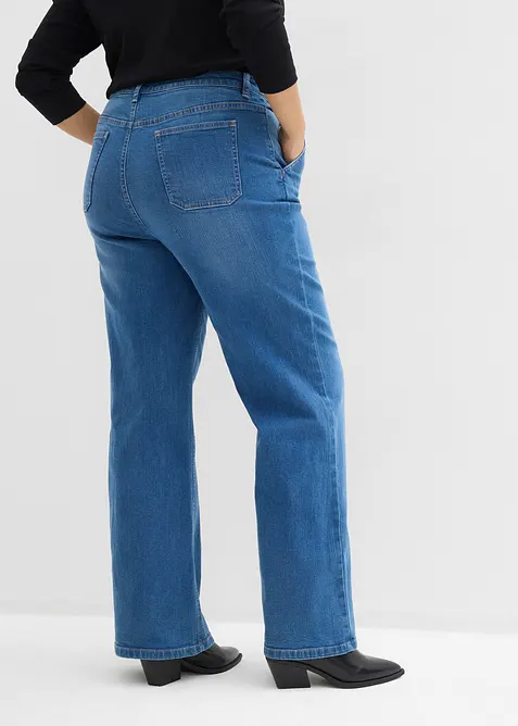 Wide-Leg-Jeans, High Waist, Bio-Baumwolle, bonprix