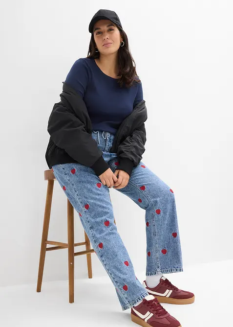 Loose Straight-Jeans High Waist, bonprix