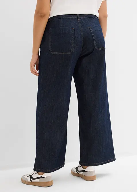 Wide-Leg-Jeans High Waist, cropped, bonprix