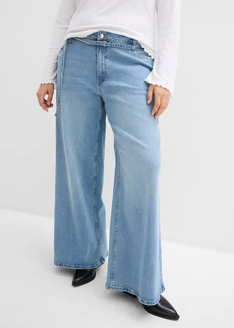Wide-Leg-Jeans Mid Waist, bonprix