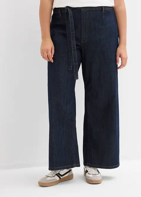 Wide-Leg-Jeans High Waist, cropped, bonprix