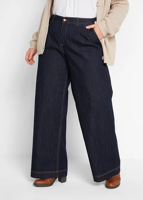 Wide-Leg-Jeans High Waist, Bequembund, bonprix