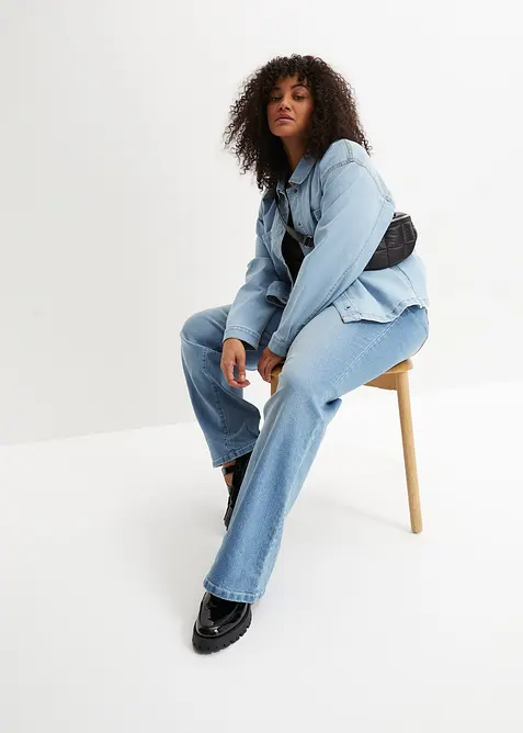 Jean large taille mi-haute, extensible, bonprix