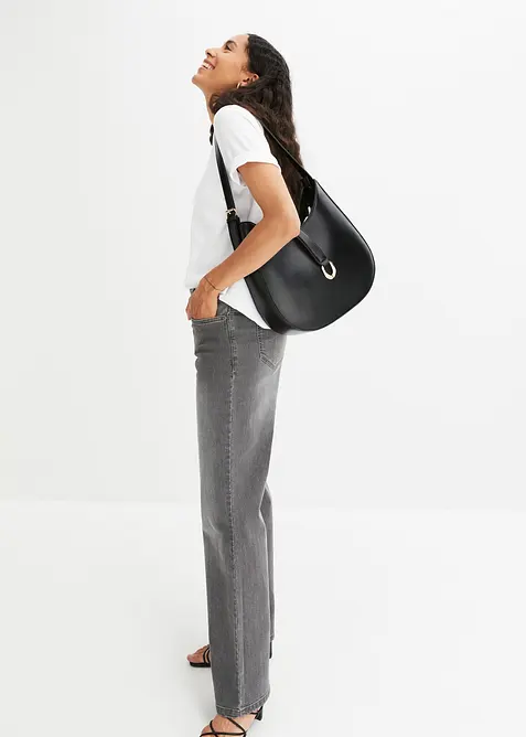 Wide-Leg-Jeans, Mid Waist, Stretch, bonprix