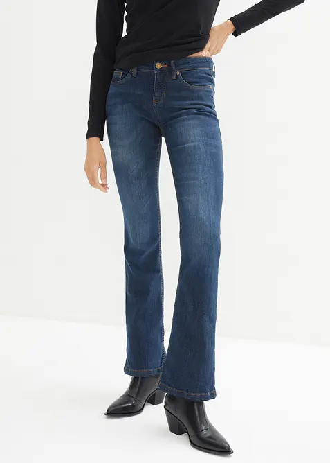 Jean bootcut taille mi-haute, extensible, bonprix