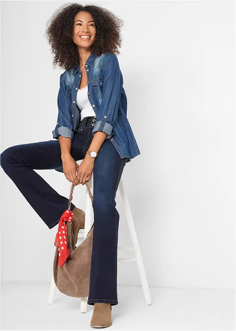 Jean bootcut taille haute, sculptant, bonprix