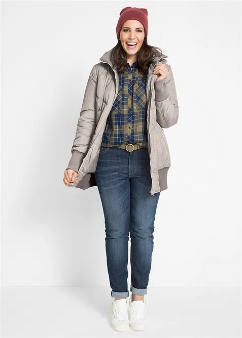 Veste matelass&eacute;e &agrave; finitions &eacute;lastiqu&eacute;es et capuche, bonprix