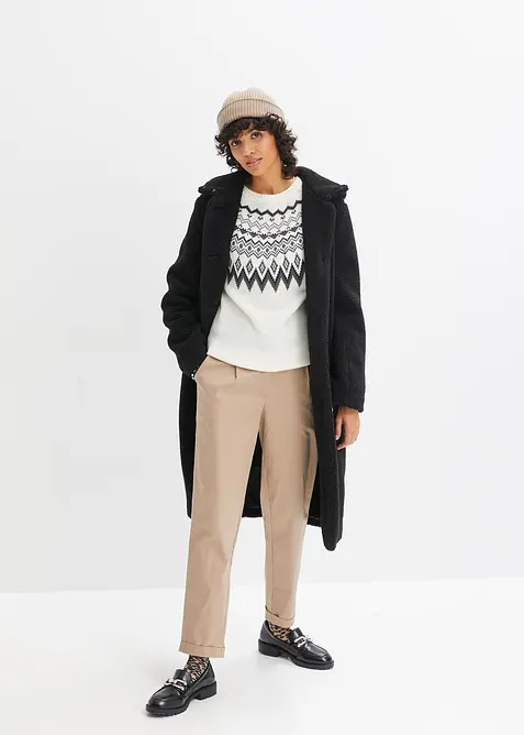 Teddymantel mit Kapuze und Taschen, bonprix