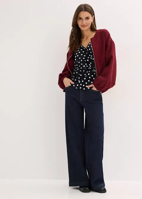 Langarmshirt aus strukturiertem Jersey, bonprix