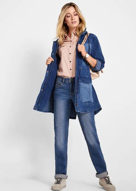 Jean Straight taille mi-haute, extensible, bonprix