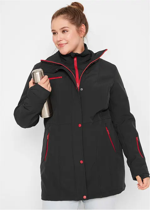 wasserabweisende Stretch-Softshell-Longjacke, bonprix