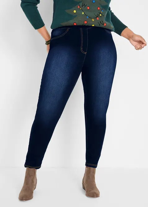 High Waist Jeggings aus leichter, elastischer Thermoqualit&auml;t mit Bequembund, bonprix