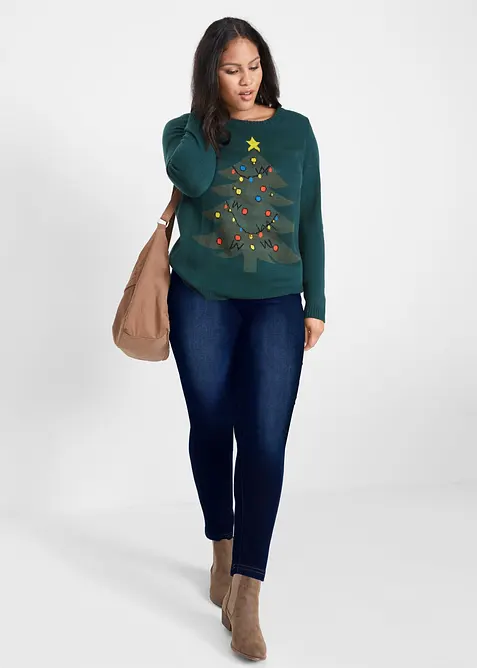 High Waist Jeggings aus leichter, elastischer Thermoqualit&auml;t mit Bequembund, bonprix